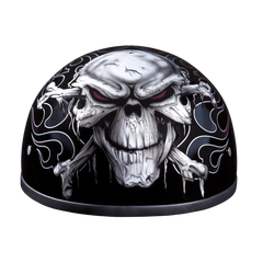 Motorcycle Graphic Half Face Helmet | Cross Bones
