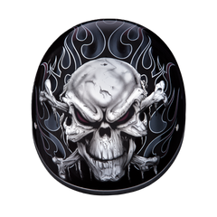 Motorcycle Graphic Half Face Helmet | Cross Bones