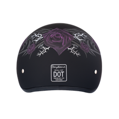 Motorcycle Graphic Half Face Helmet | Purple Rose