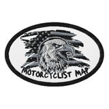 Motorcyclist Map Embroidered Oval Patch