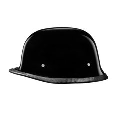 Motorcycle German Style Half Helmet | Hi-Gloss Black
