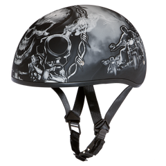 Motorcycle Graphic Half Face Helmet | Guns
