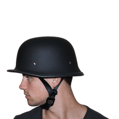 Motorcycle German Style Half Helmet | Hi-Gloss Black