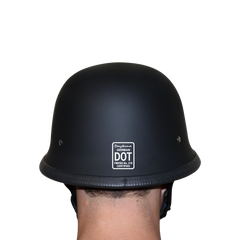 Motorcycle German Style Half Helmet | Hi-Gloss Black