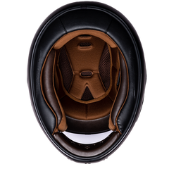 Daytona Retro Full Face Motorcycle Helmet | Hi-Gloss Black w/ Chrome Accents