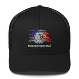 Motorcyclist Map Embroidered Trucker Cap