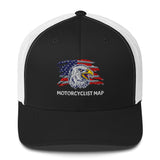 Motorcyclist Map Embroidered Trucker Cap
