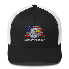 Motorcyclist Map Embroidered Trucker Cap