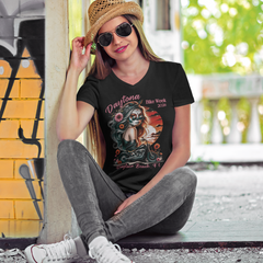 Daytona Bike Week 2026 Boho Biker Girl V-Neck TShirt