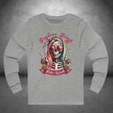 Ladies Daytona Bike Week 2025 Hipster Skull Long Sleeve Crew Neck TShirt