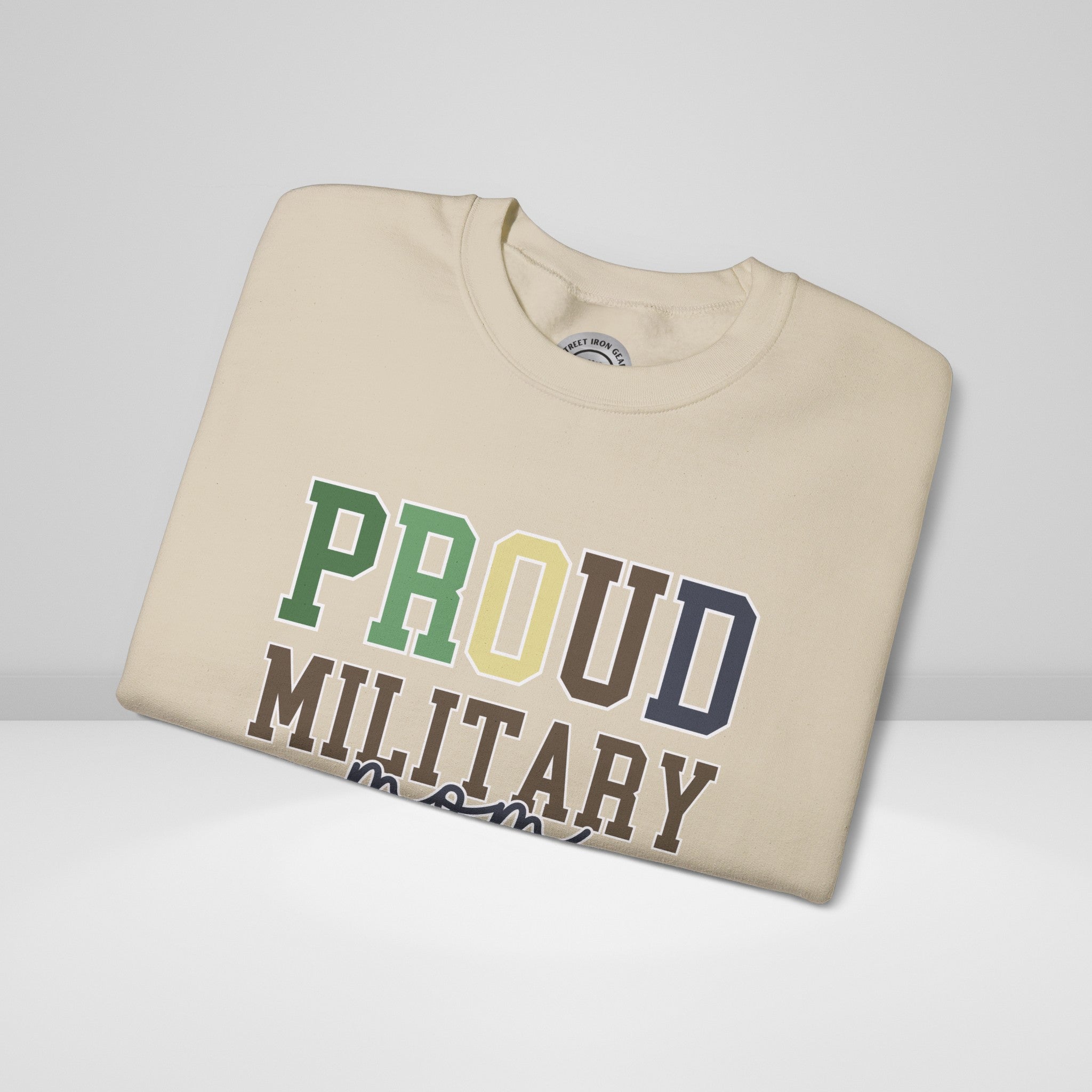 Proud Military Mom Crew Neck Sweatshirt