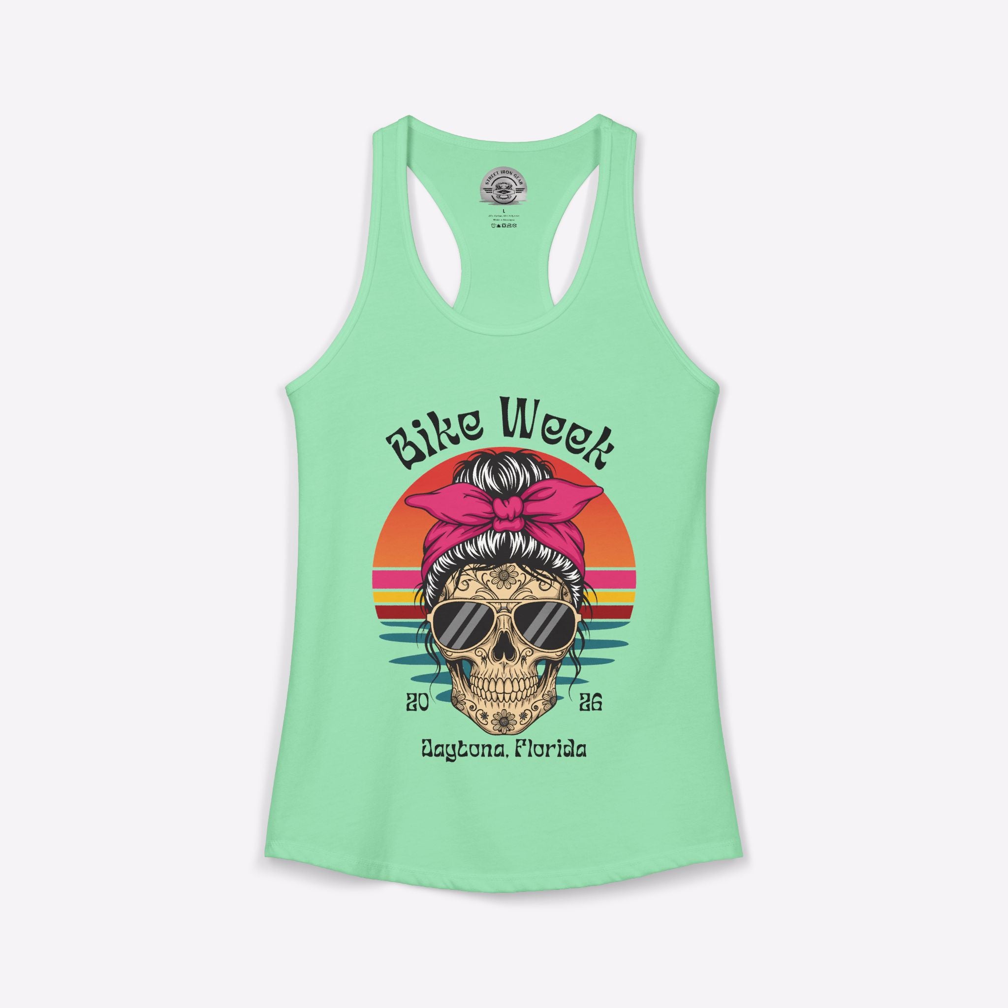 Daytona Bike Week 2026 Women's Boho Skull Racerback Tank