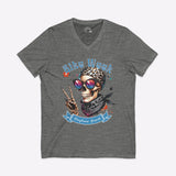 Daytona Bike Week 2026 Women's V-Neck | Hipster Skull Biker Tee