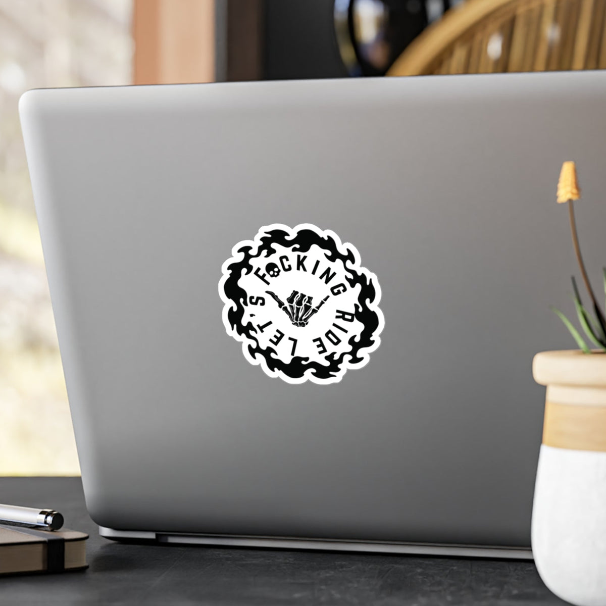 Let's Ride Motorcycle Helmet Decal