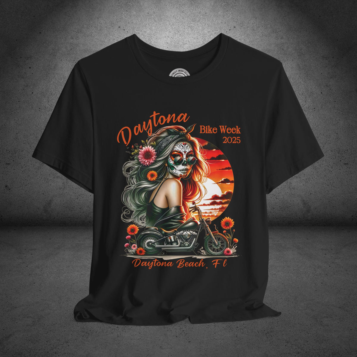 Ladies Daytona Bike Week 2025 Day of the Dead Crew Neck TShirt