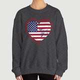 American Veteran Heart Flag Crew Neck Sweatshirt