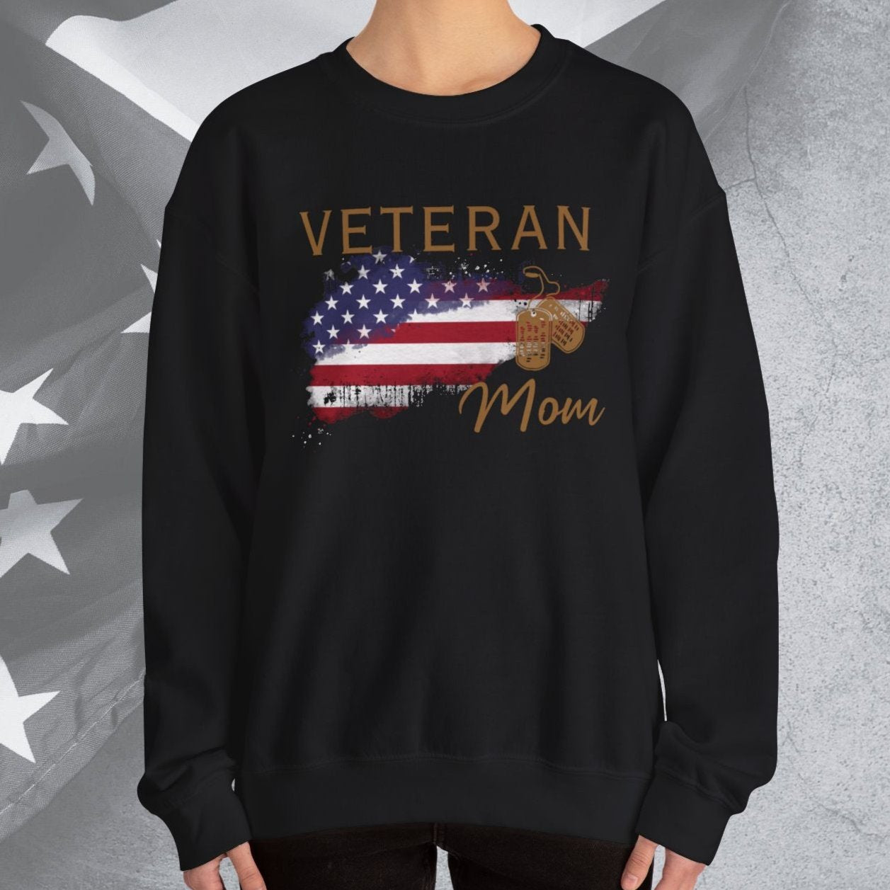 American Veteran Mom Crew Neck Sweatshirt