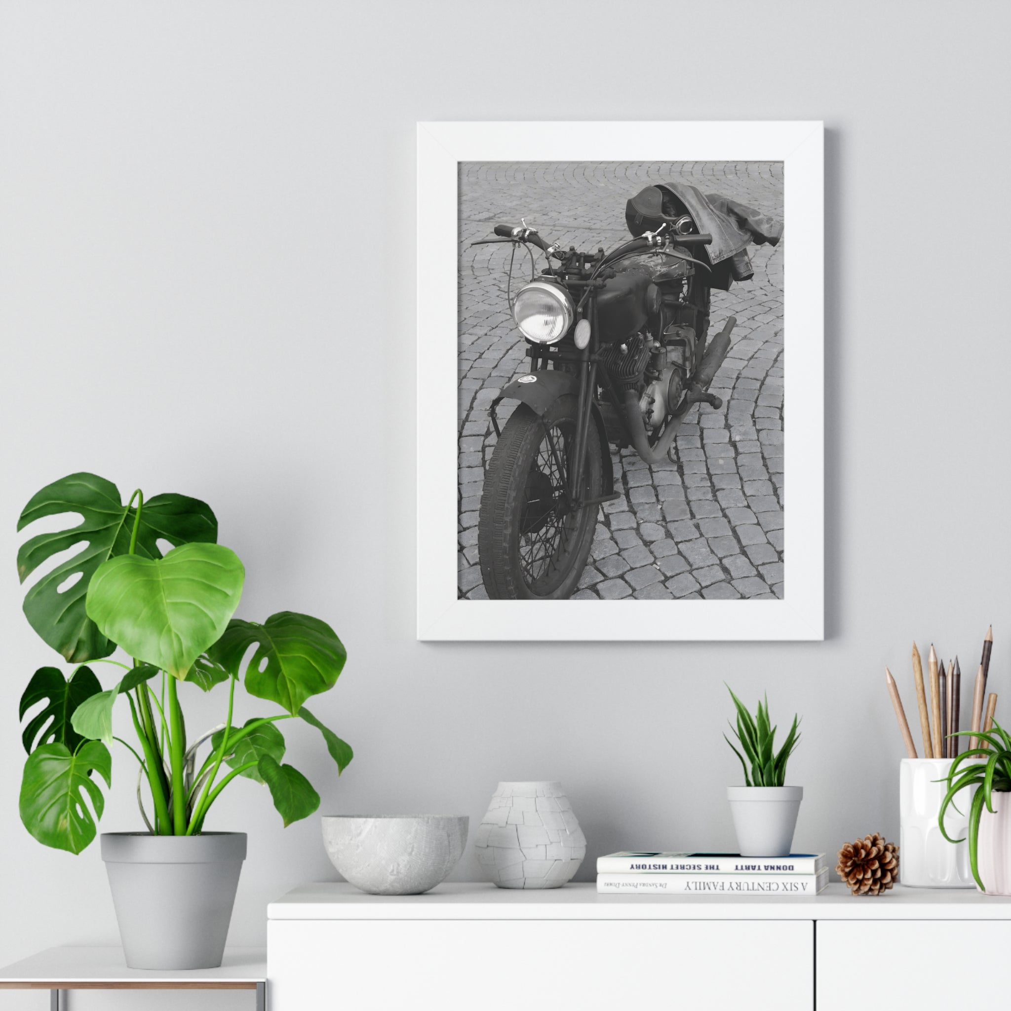 Vintage Motorbike Framed Poster