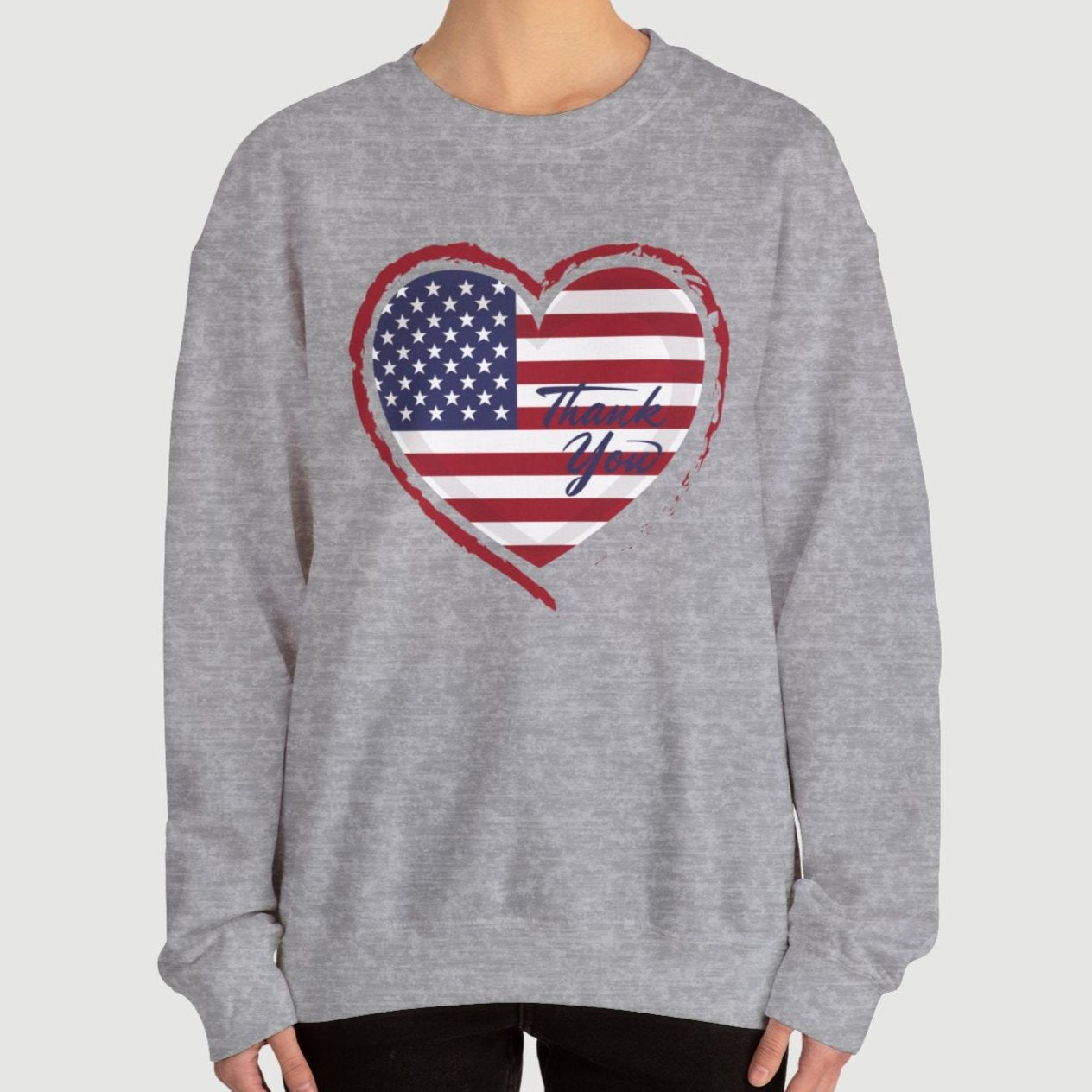 American Veteran Heart Flag Crew Neck Sweatshirt