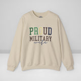 Proud Military Wife Crew Neck Sweatshirt