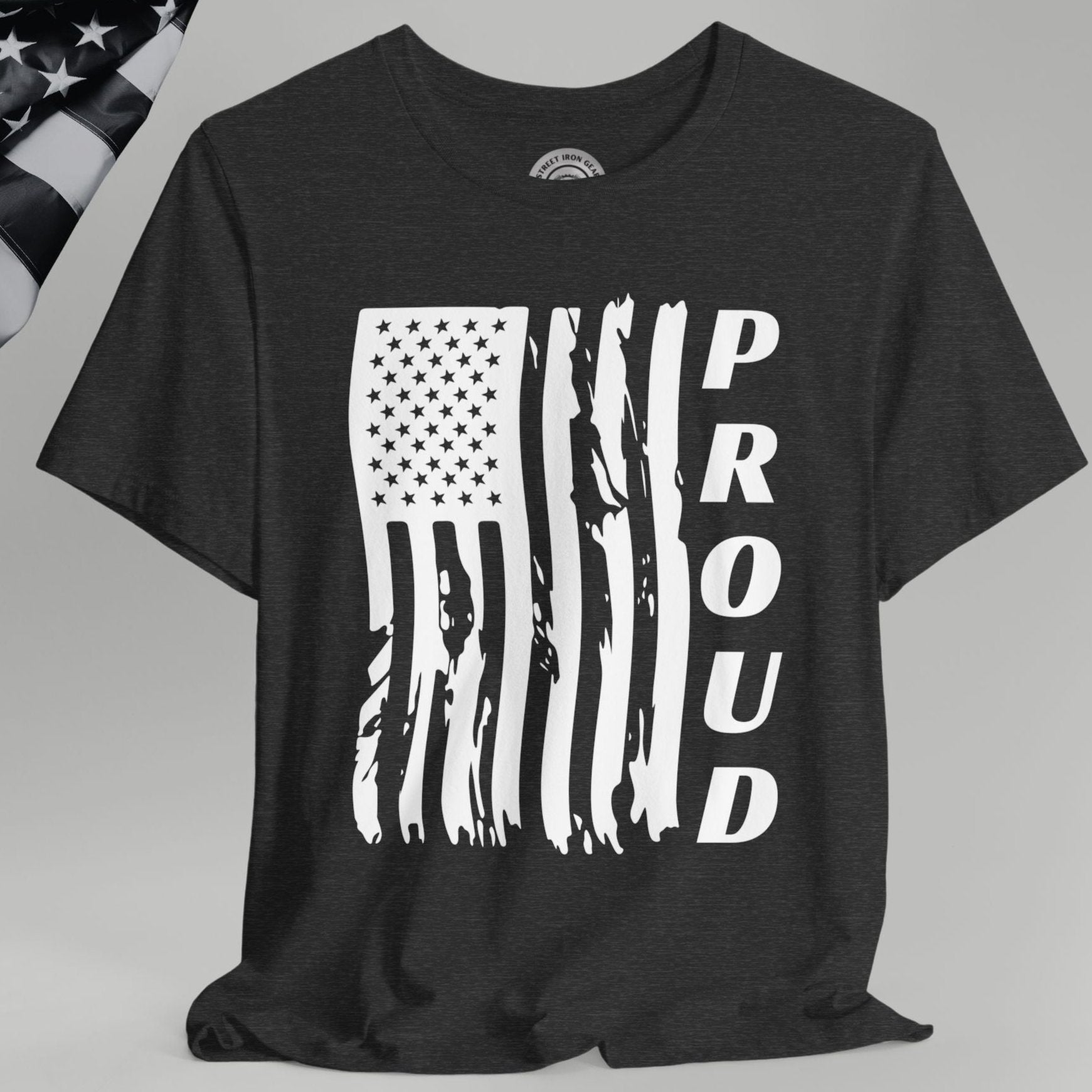 Proud American Flag Crew Neck TShirt