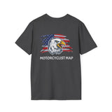 Motorcyclist Map - American Since 1776 Crew Neck TShirt (2-sided print)