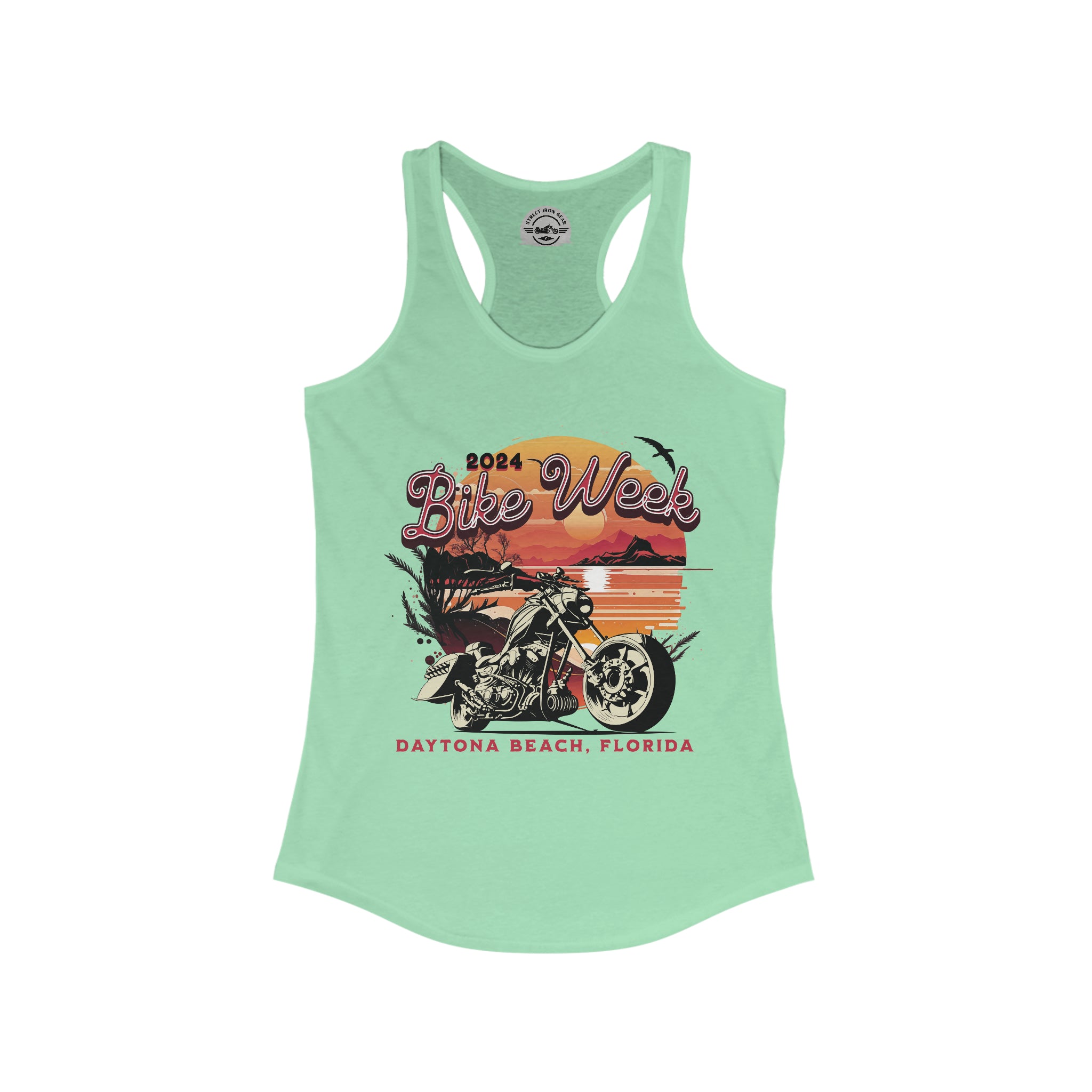 Daytona Beach Bike Week 2024 Womens Racerback Tank Top