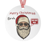 Biker Santa Aluminum Christmas Ornament