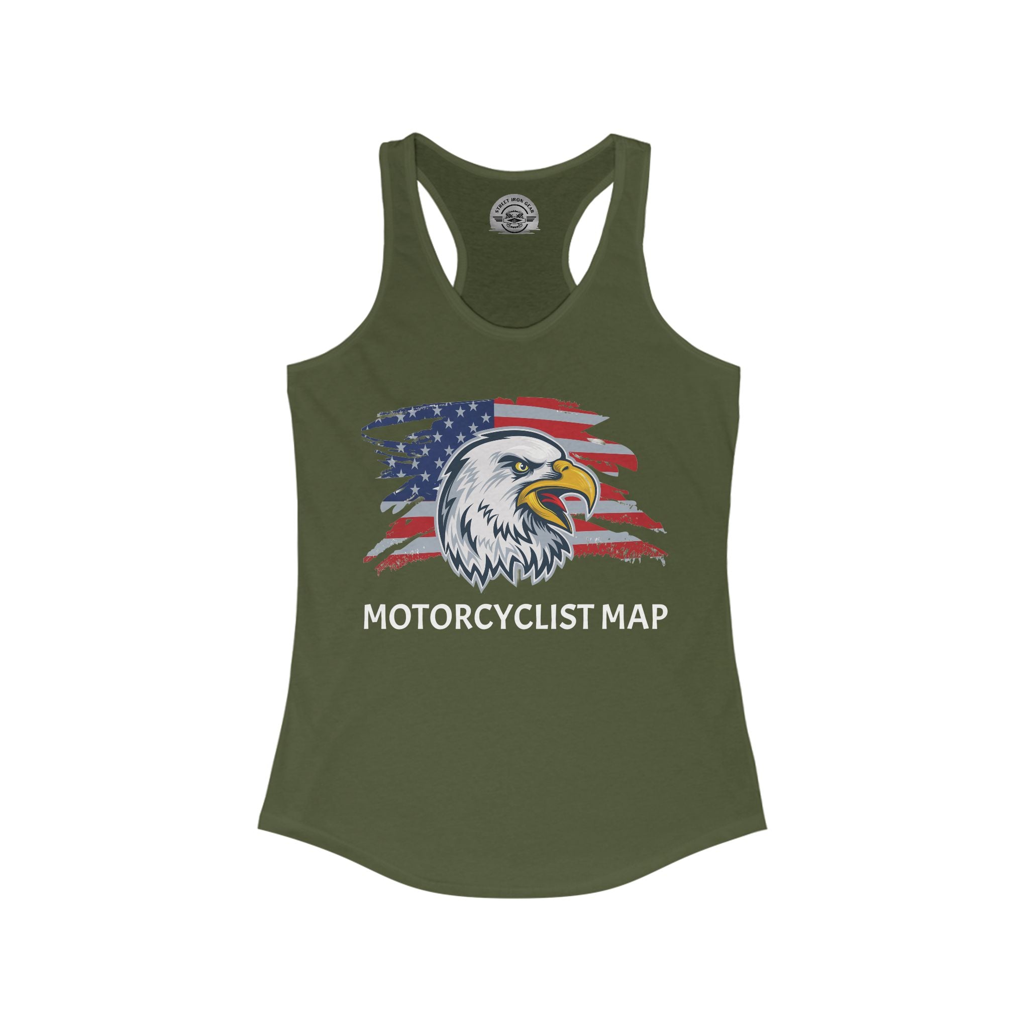 Motorcyclist Map Racerback Tank Top