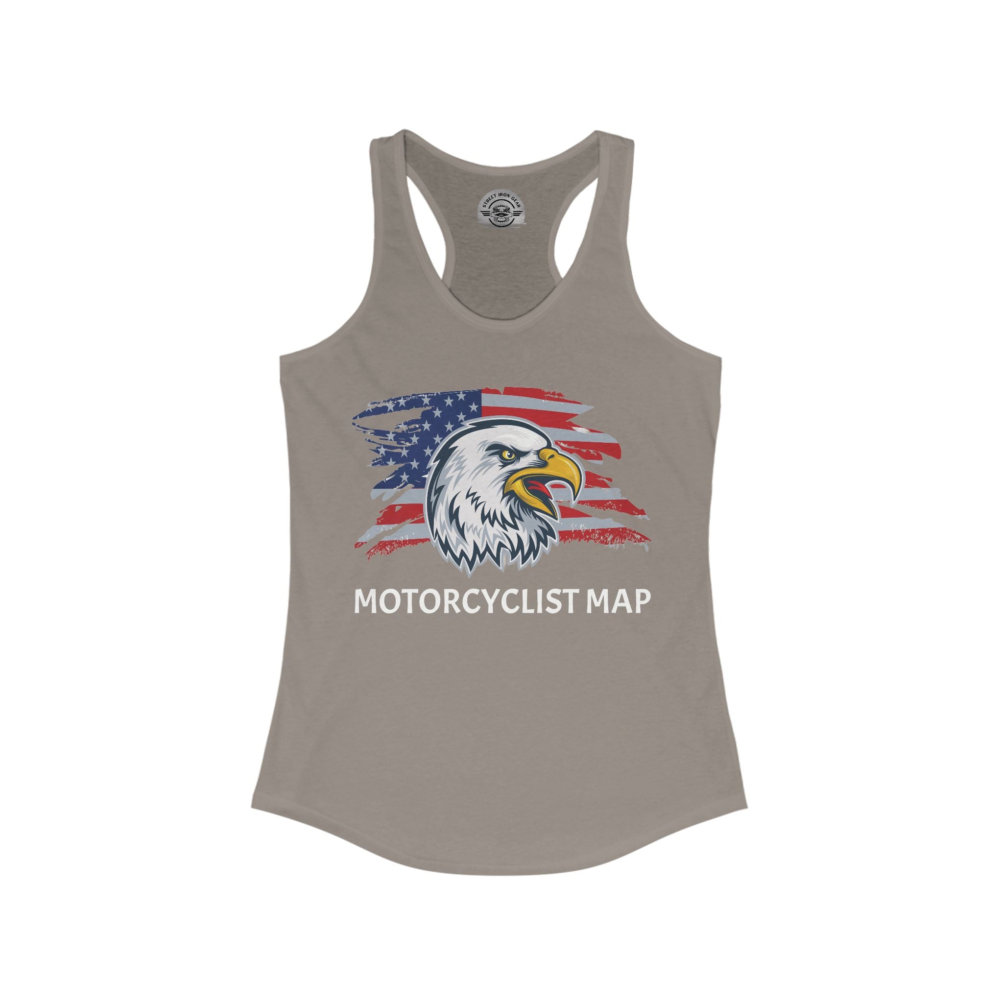 Motorcyclist Map Racerback Tank Top