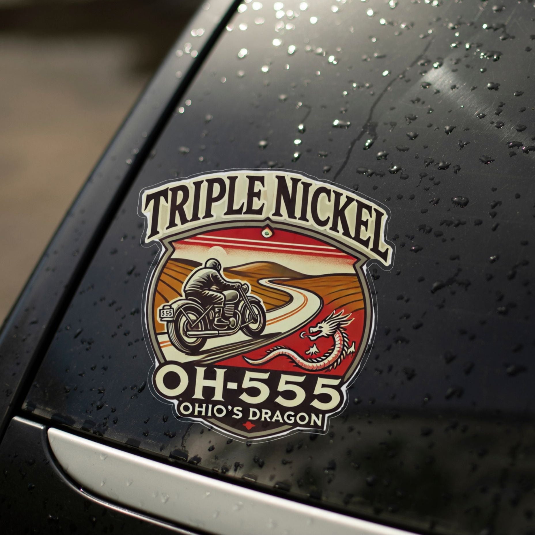 OH-555 Triple Nickel Motorcycle | Helmet Decal