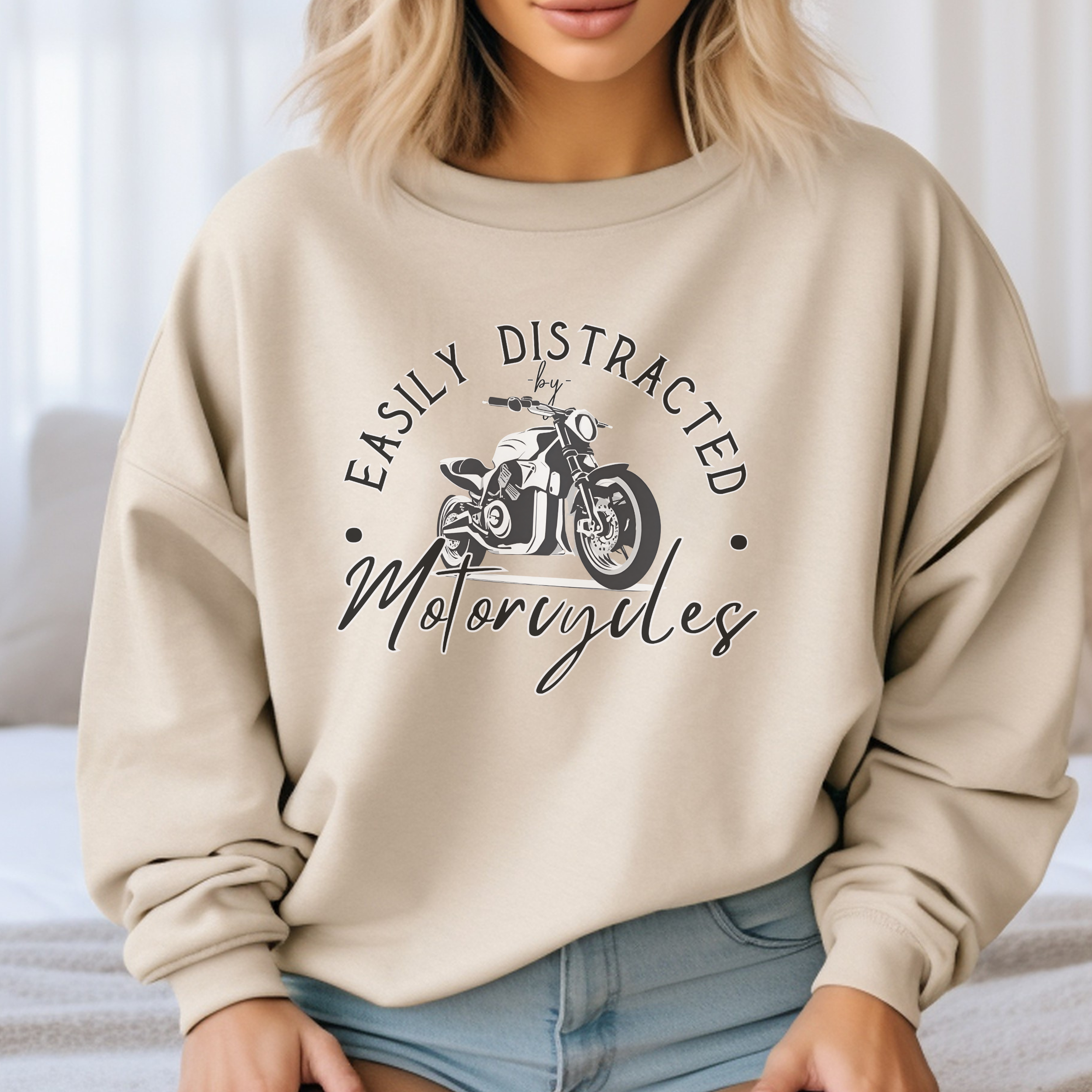 Funny Motorcycle Crew Neck Sweatshirt