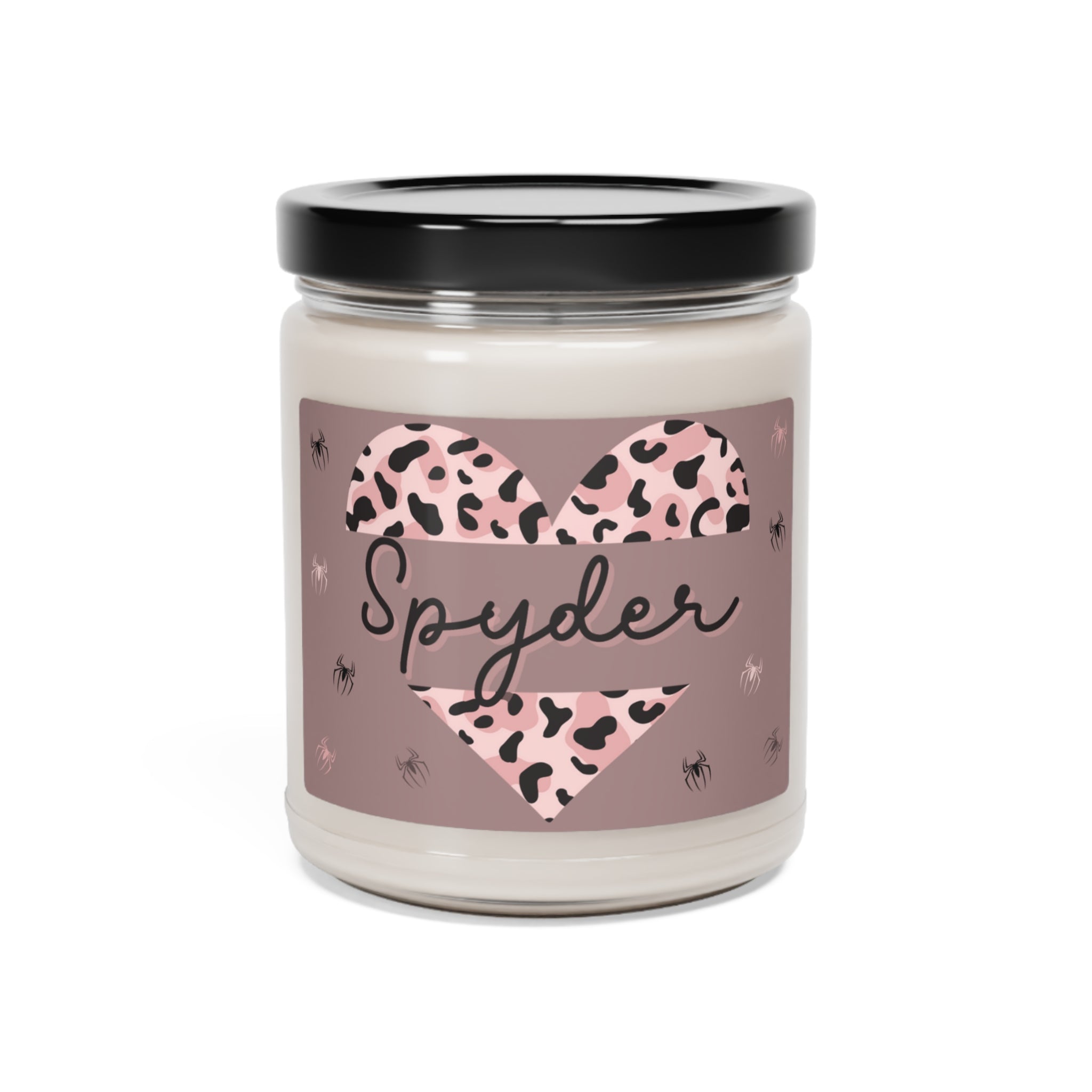 Spyder Love Animal Print Heart Scented Soy Candle