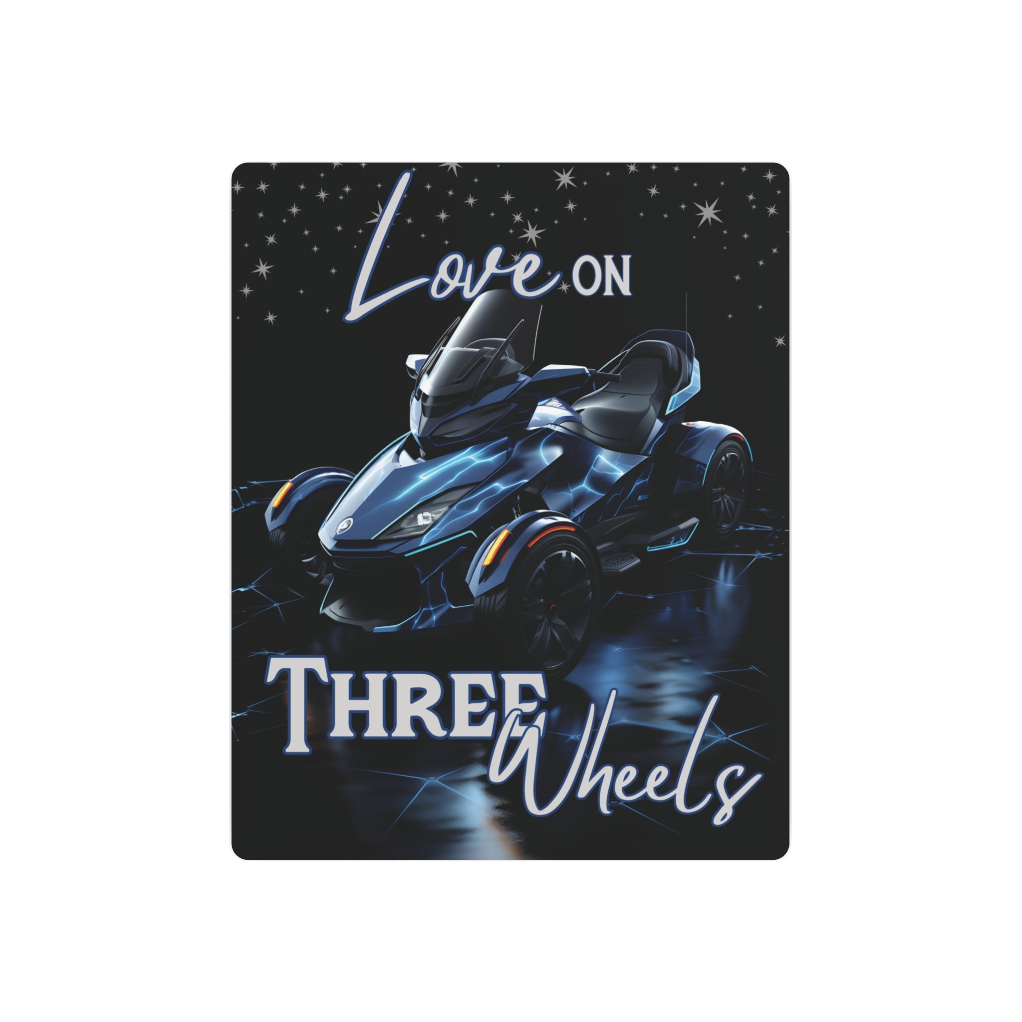 Spyder Motorcycle Metal Poster - Love on Three Wheels