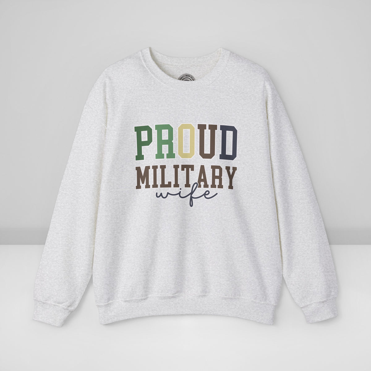 Proud Military Wife Crew Neck Sweatshirt