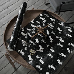 Cruiser Motorcycle Gift Wrap - Black & White Biker Design