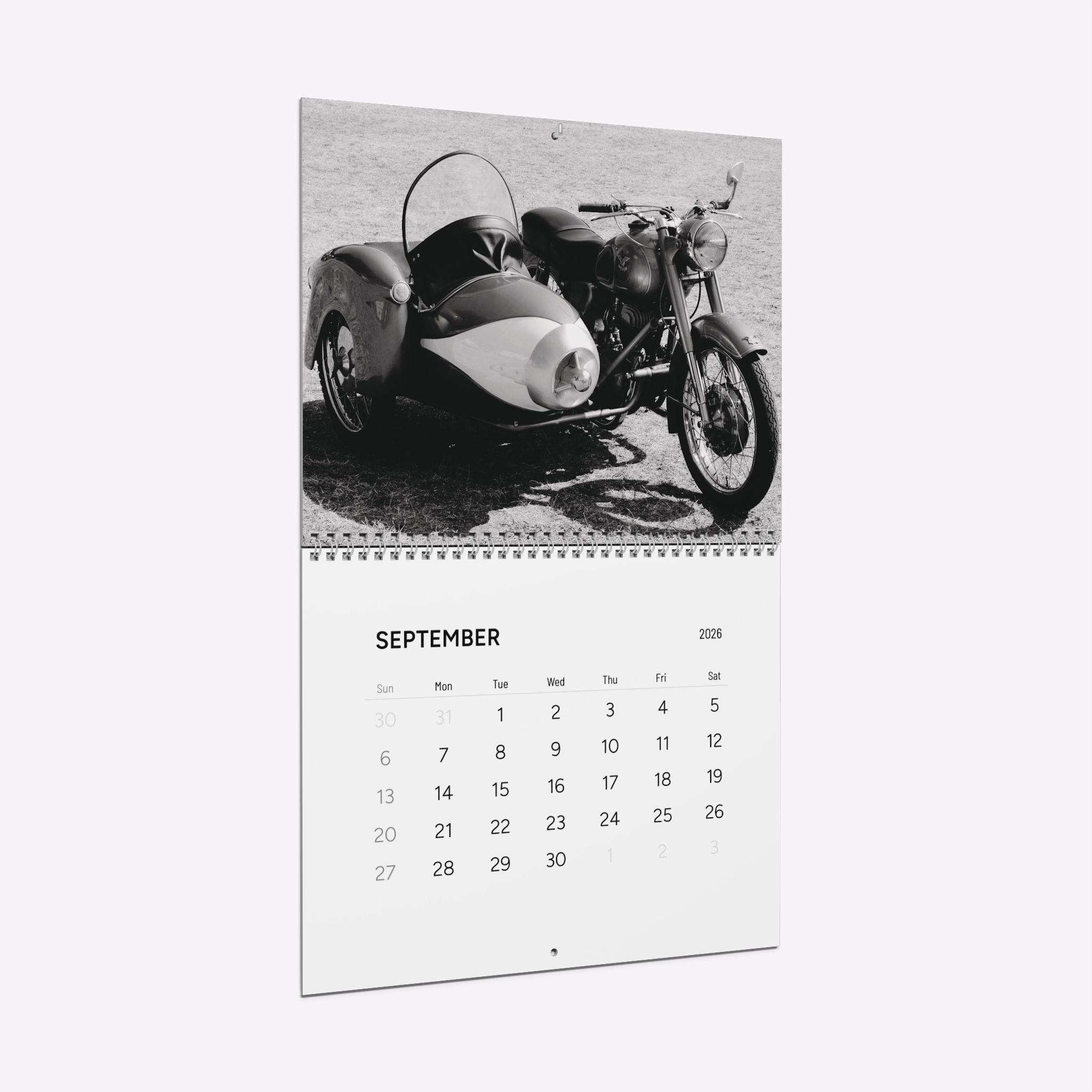 2026 Vintage Motorcycle Wall Calendar