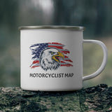 Motorcyclist Map Enamel Camping Mug 12oz