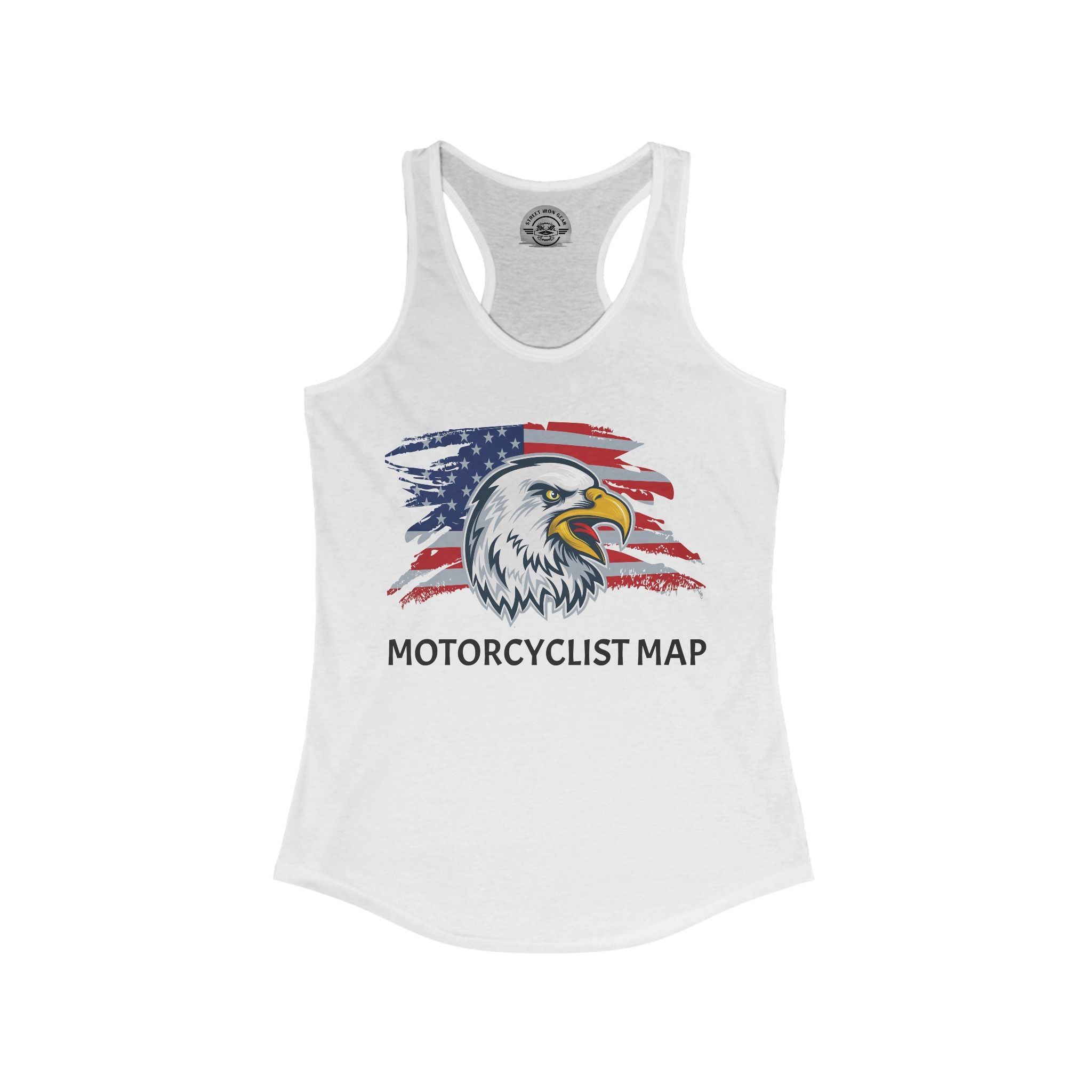 Motorcyclist Map Racerback Tank Top