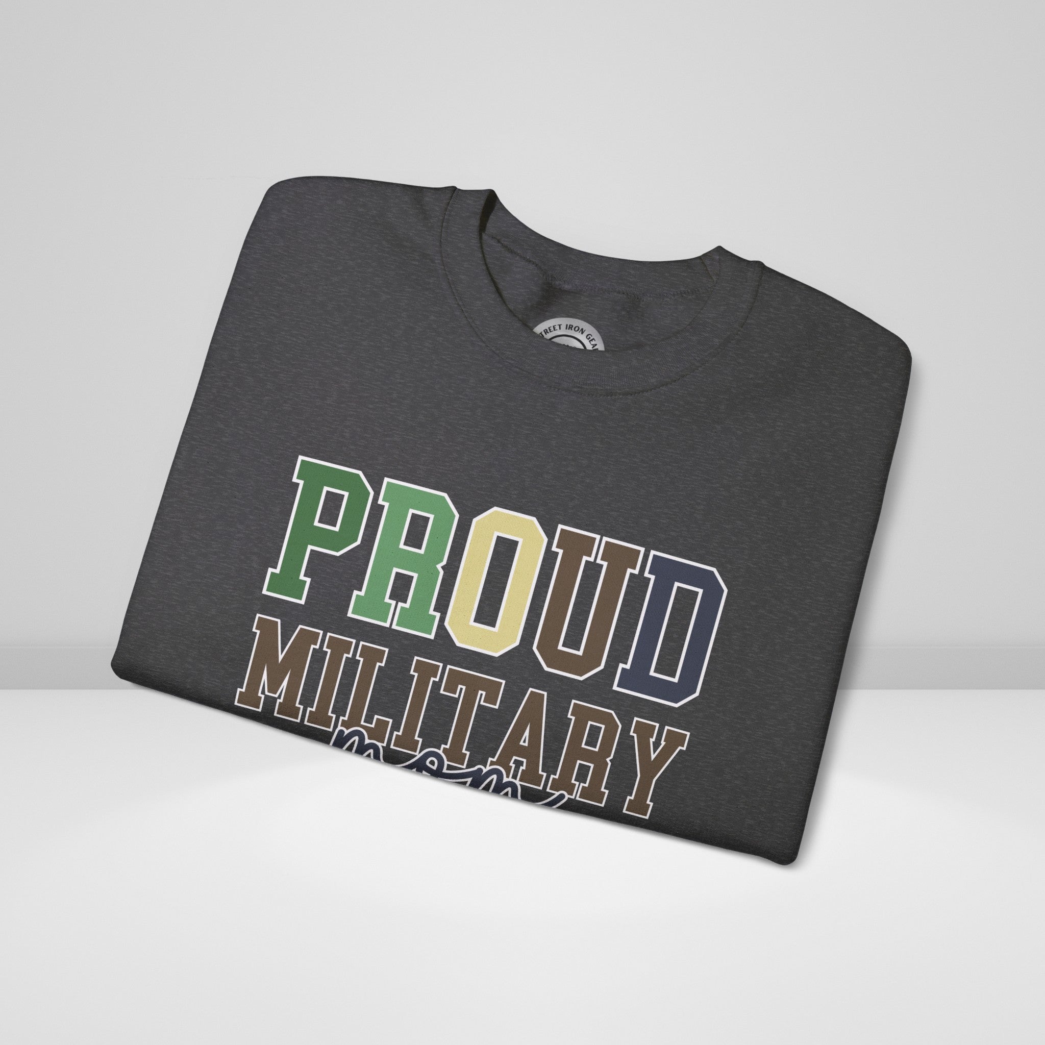 Proud Military Mom Crew Neck Sweatshirt