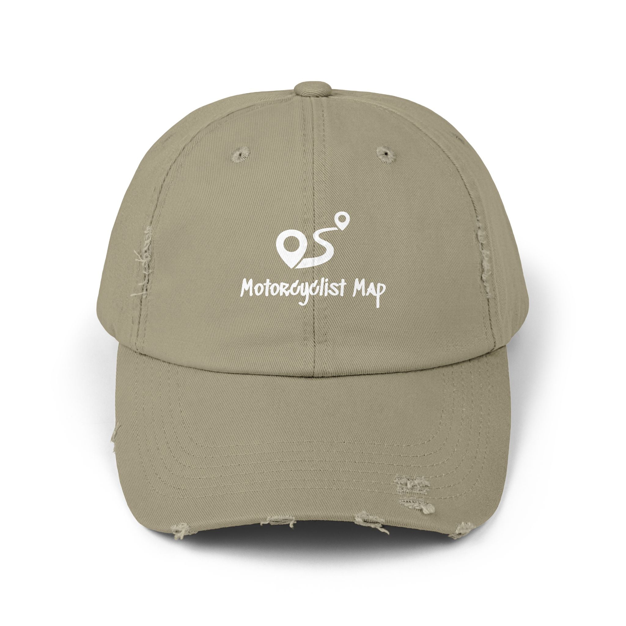 Motorcyclist Map Unisex Distressed Cap