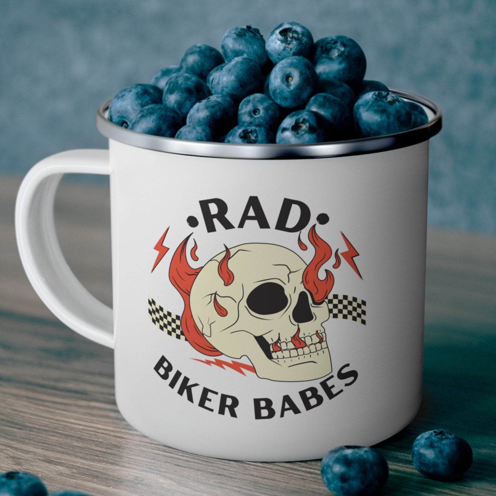 RAD Biker Babes Enamel Camping Mug 12oz