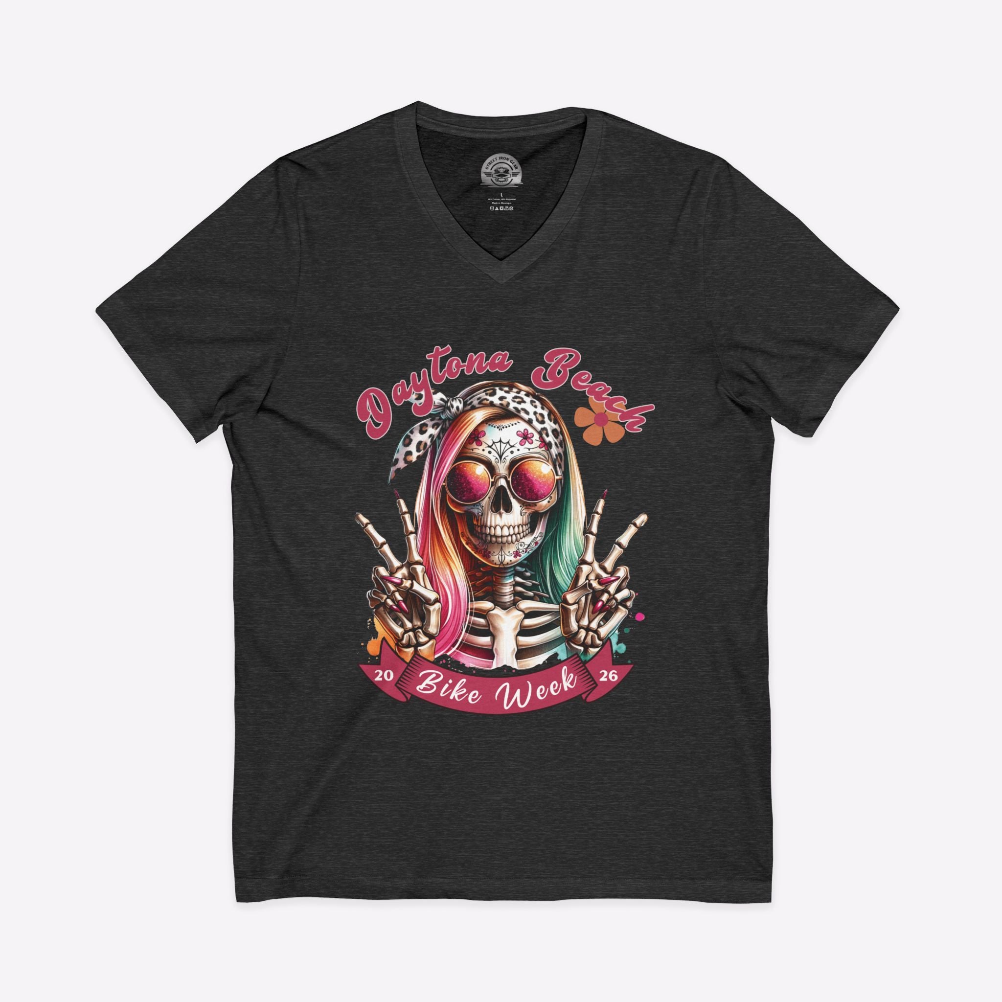 Daytona Bike Week 2026 Hipster Skull Women's V-Neck