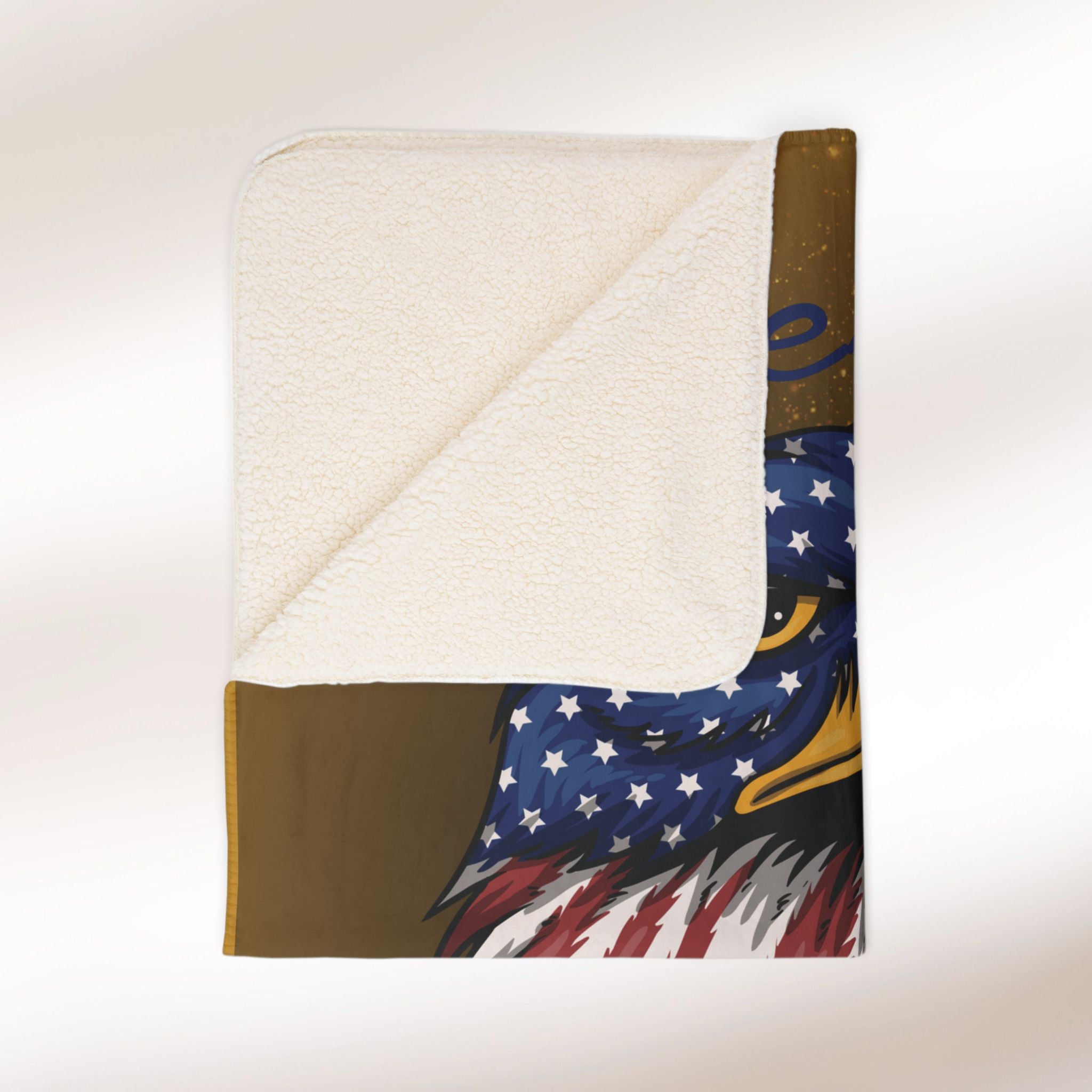 American Since 1776 Sherpa Eagle Flag Blanket (gold)