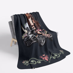 Can-Am Spyder Chibi Girl Cottagecore Sherpa Blanket
