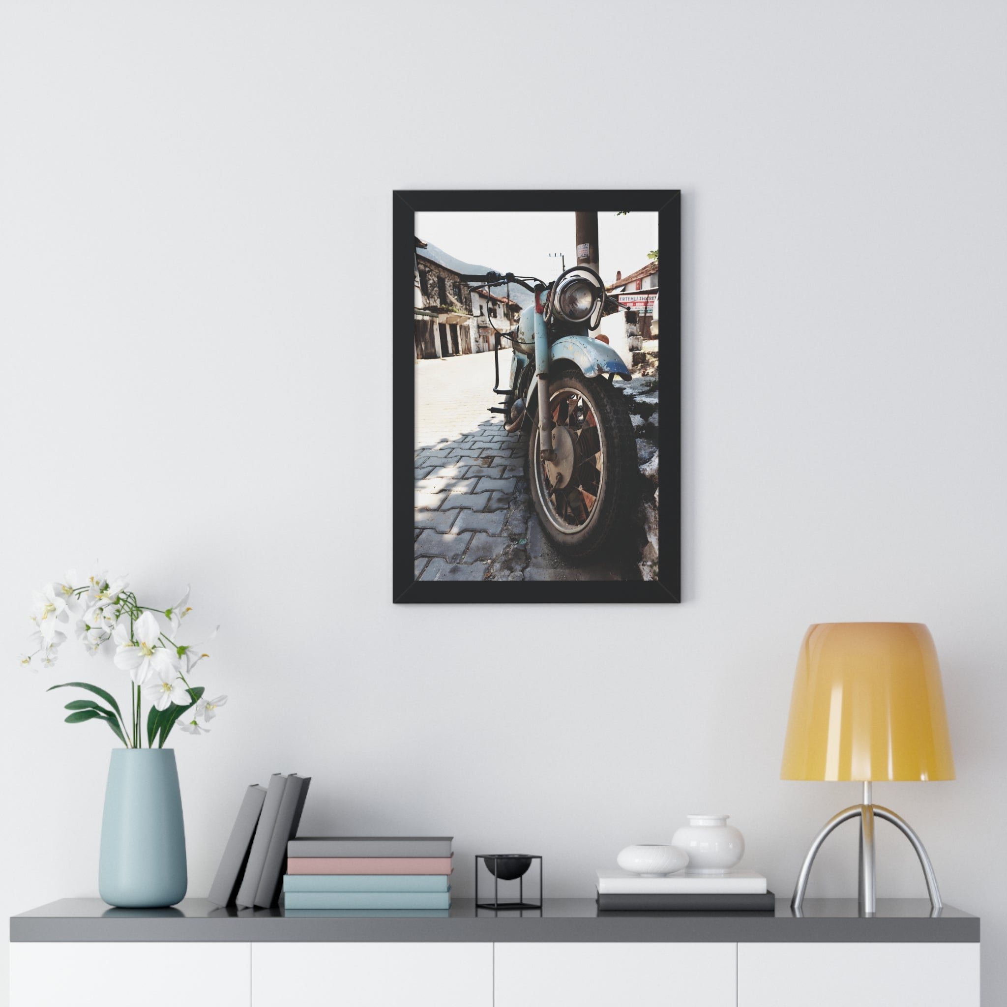 Vintage Motorcycle Framed Poster