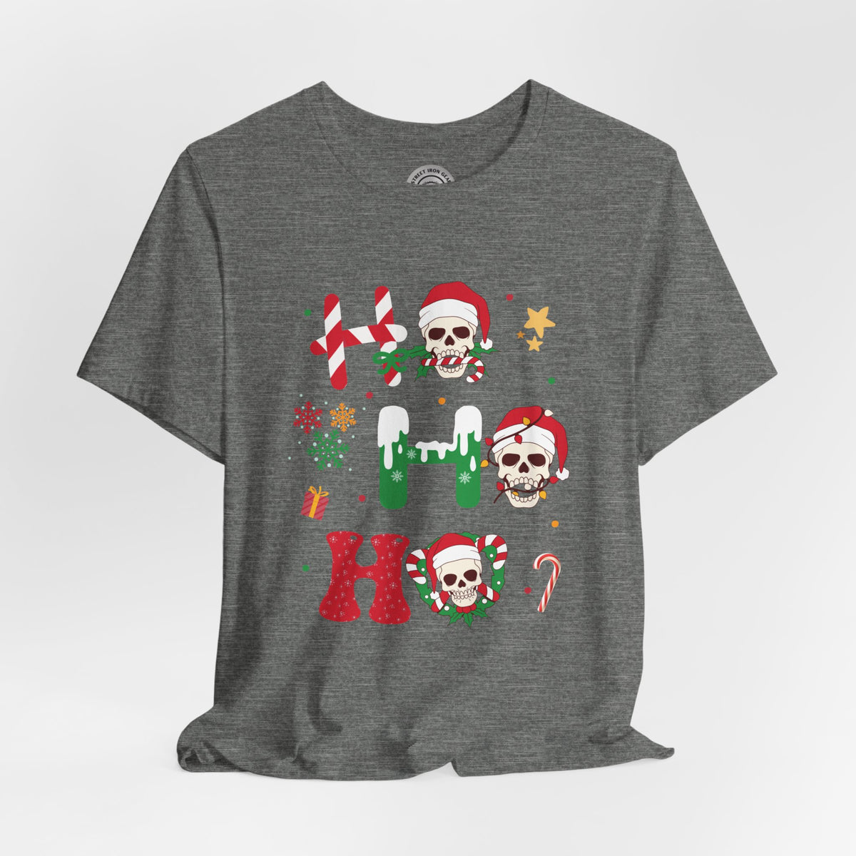 Funny Christmas Skull Crew Neck TShirt