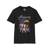 Motorcyclist Map - American Since 1776 Crew Neck TShirt (2-sided print)