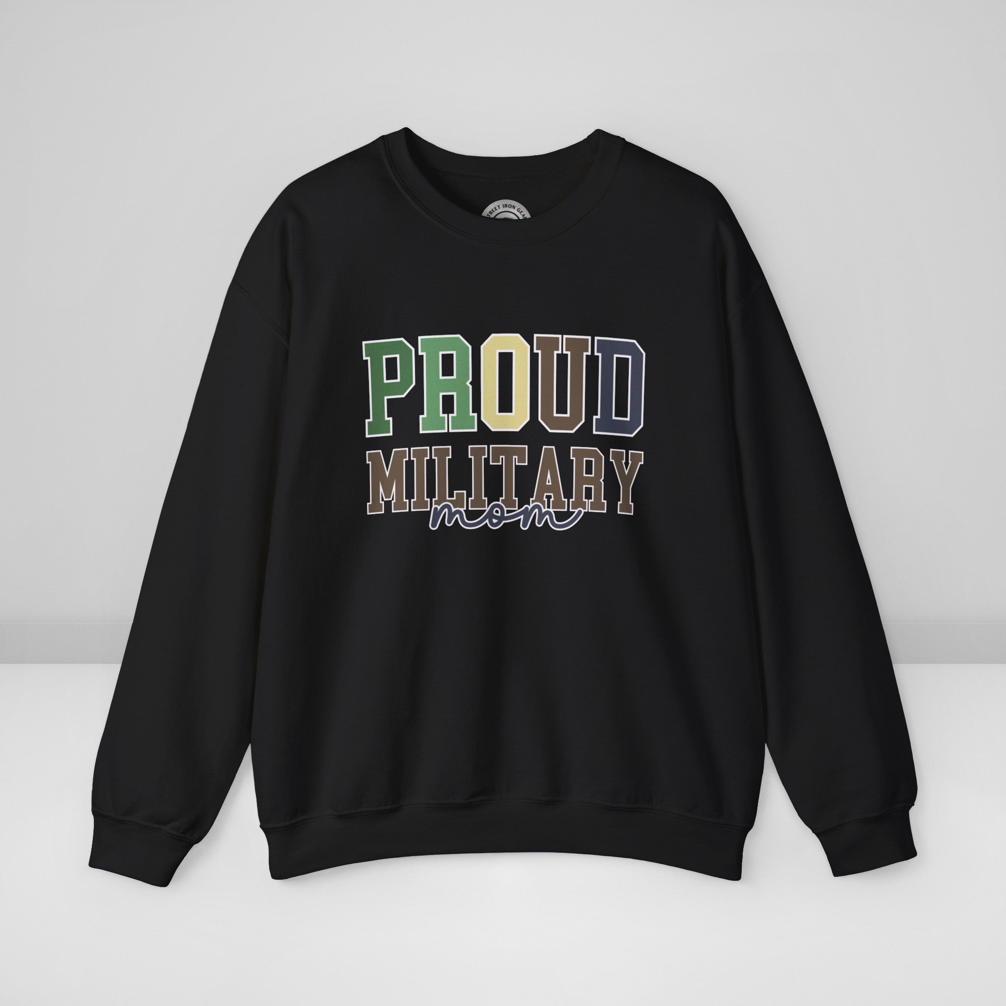 Proud Military Mom Crew Neck Sweatshirt