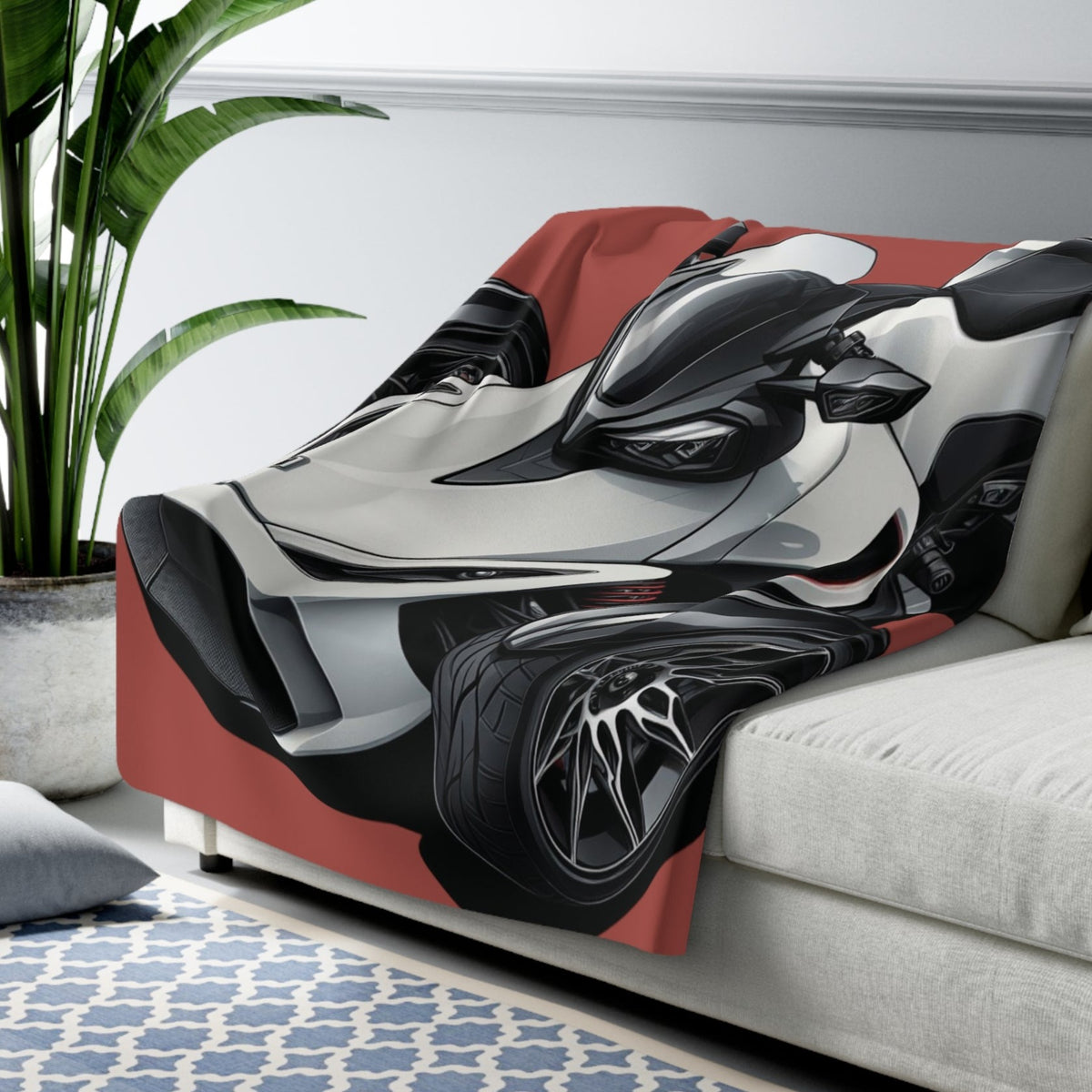 Can-Am Spyder Sherpa Fleece Blanket (Customizable)